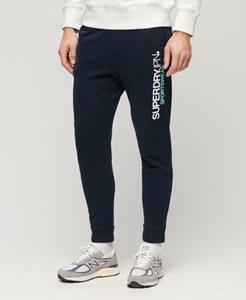 Superdry Mannen Taps Toelopende Joggingbroek met Sportswear-logo Blauw