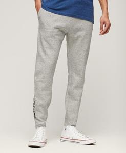 Superdry Mannen Sport Tech Joggingbroek met Taps Toelopende Pijpen en Logo Grijs