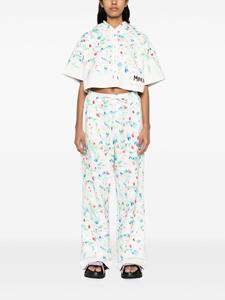 Marni floral-print cotton track pants - Wit