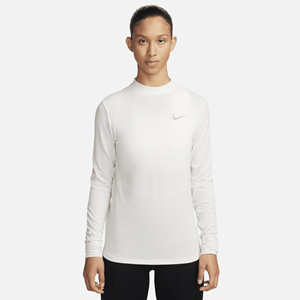 Nike Swift Dri-FIT hardlooptop met opstaande kraag en lange mouwen voor dames - Wit