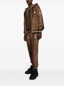 Dolce & Gabbana leopard-print cotton track pants - Bruin