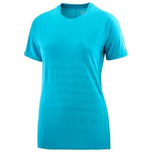 Salomon  Women's Sense Aero S/S Tee GFX - Hardloopshirt, blauw