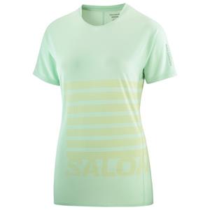 Salomon  Women's Sense Aero S/S Tee GFX - Hardloopshirt, groen