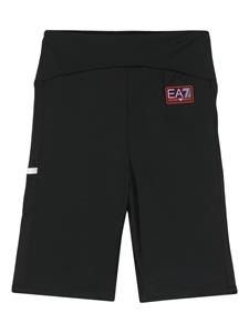 Ea7 Emporio Armani logo-patch high-waist shorts - Zwart