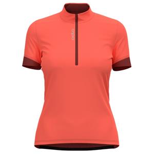 Odlo  Women's Essential S/U Collar S/S Half Zip - Fietsshirt, rood