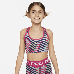 Nike Swoosh Omkeerbare sport-bh voor meisjes - Roze