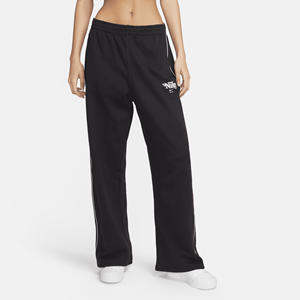 Nike Sportswear damesbroek van sweatstof met rechte pijpen - Zwart