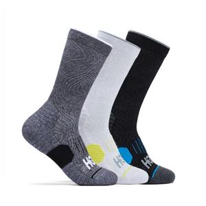 HOKA  Crerun Sock 3-Pack - Hardloopsokken, wit/grijs