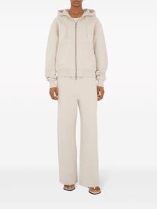 Burberry logo-embroidered cotton track pants - Beige