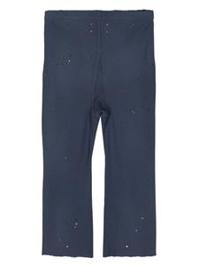 Maison Margiela paint-splatter-detail cotton trousers - Blauw