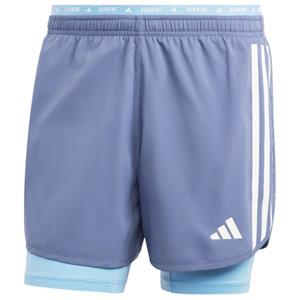 Adidas  Own The Run 3-Stripes 2in1 Shorts - Hardloopshort, purper/blauw