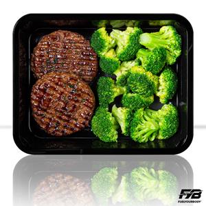Fuelyourbody Kant en klare maaltijden - Afvallen - Beefburger - Runderburger - Broccoli (met kruiden) - 