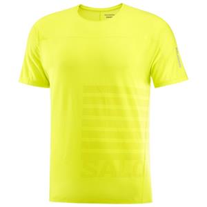 Salomon  Sense Aero S/S Tee GFX - Hardloopshirt, geel