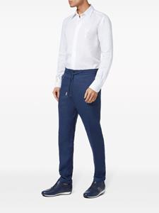 Billionaire logo-embroidered linen track pants - Blauw