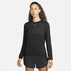 Nike Dri-FIT Swift UV hardlooptop met ronde hals voor dames - Zwart