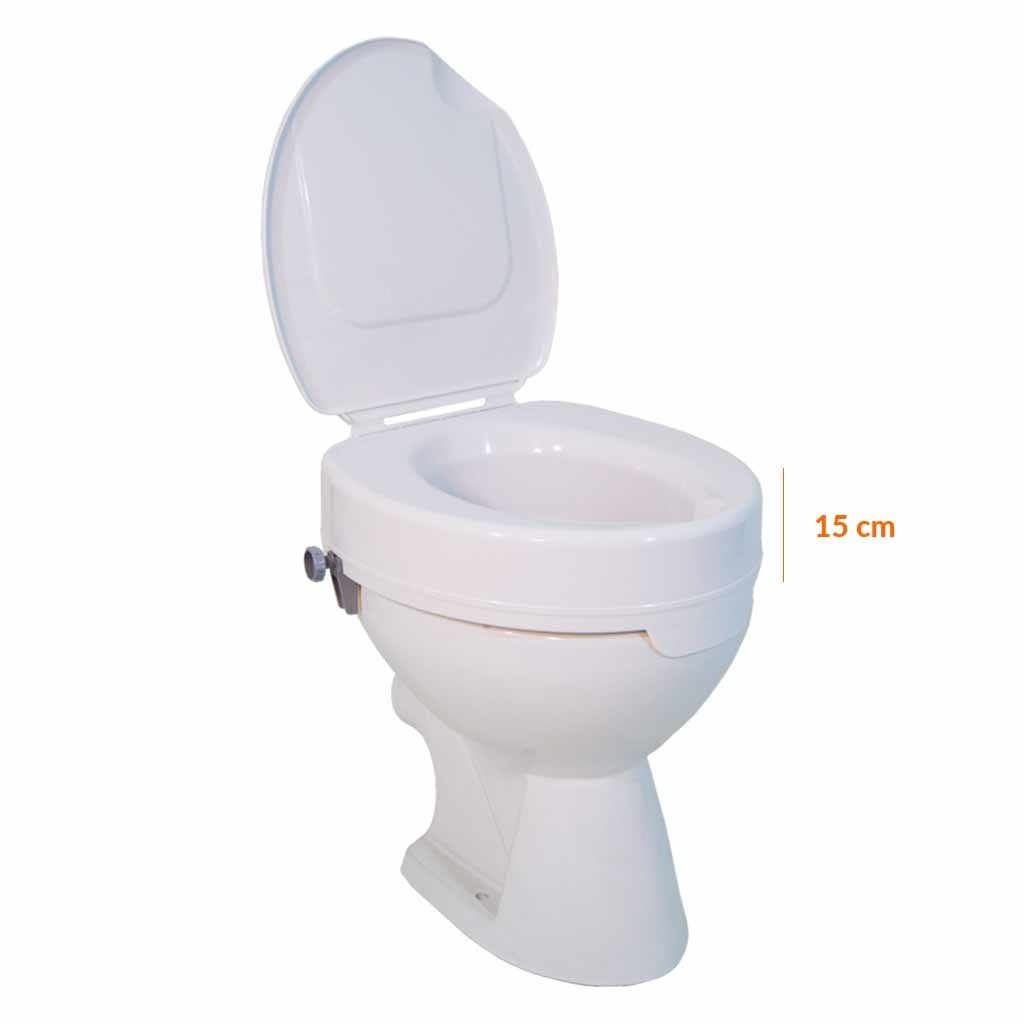 Drive Medical - Toilettensitzerhöhung Ticco2G - 15 cm Höhe mit ergonomischer Formgebung mit Deckel