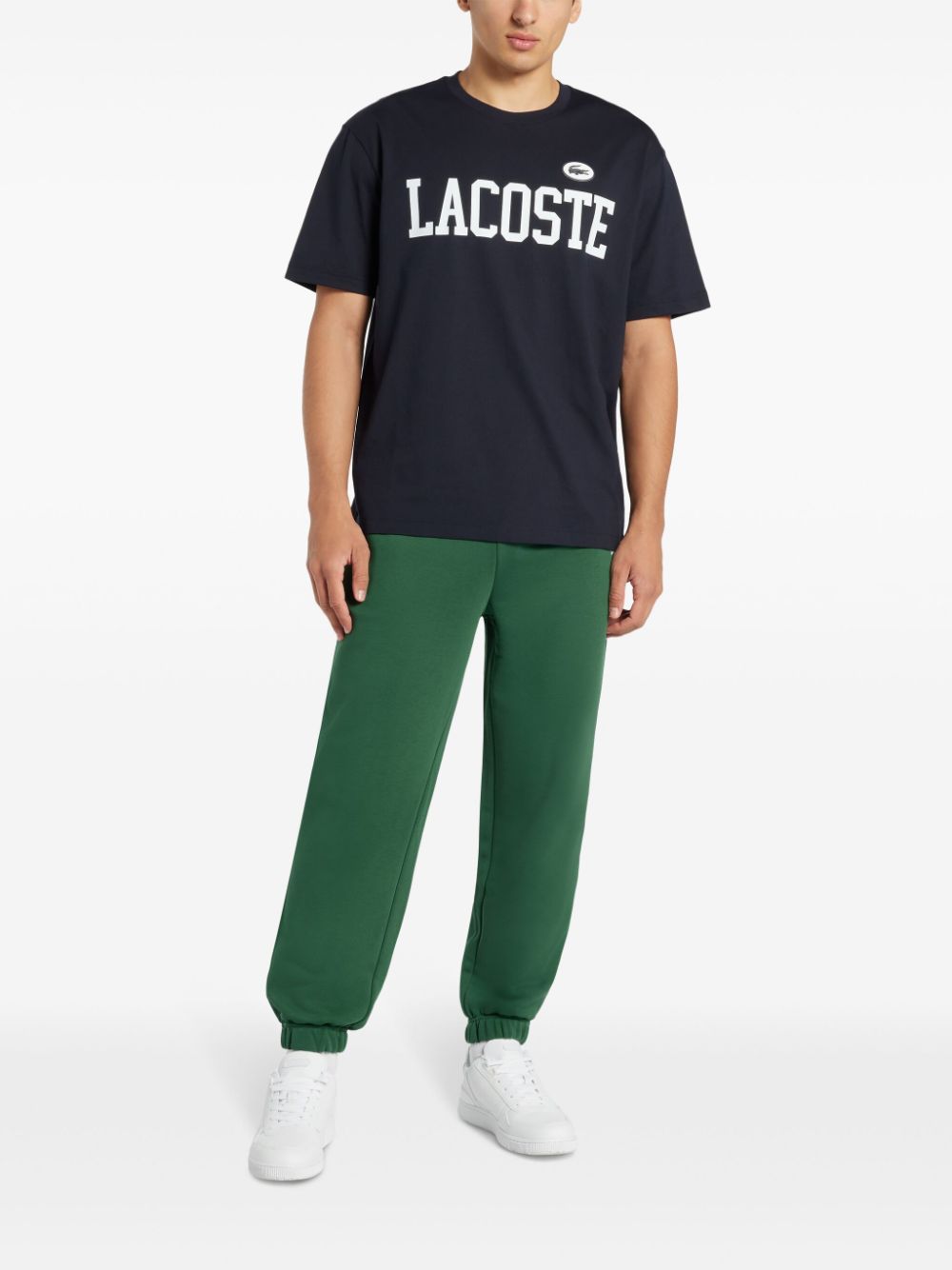Lacoste slogan-embroidered track pants - Groen