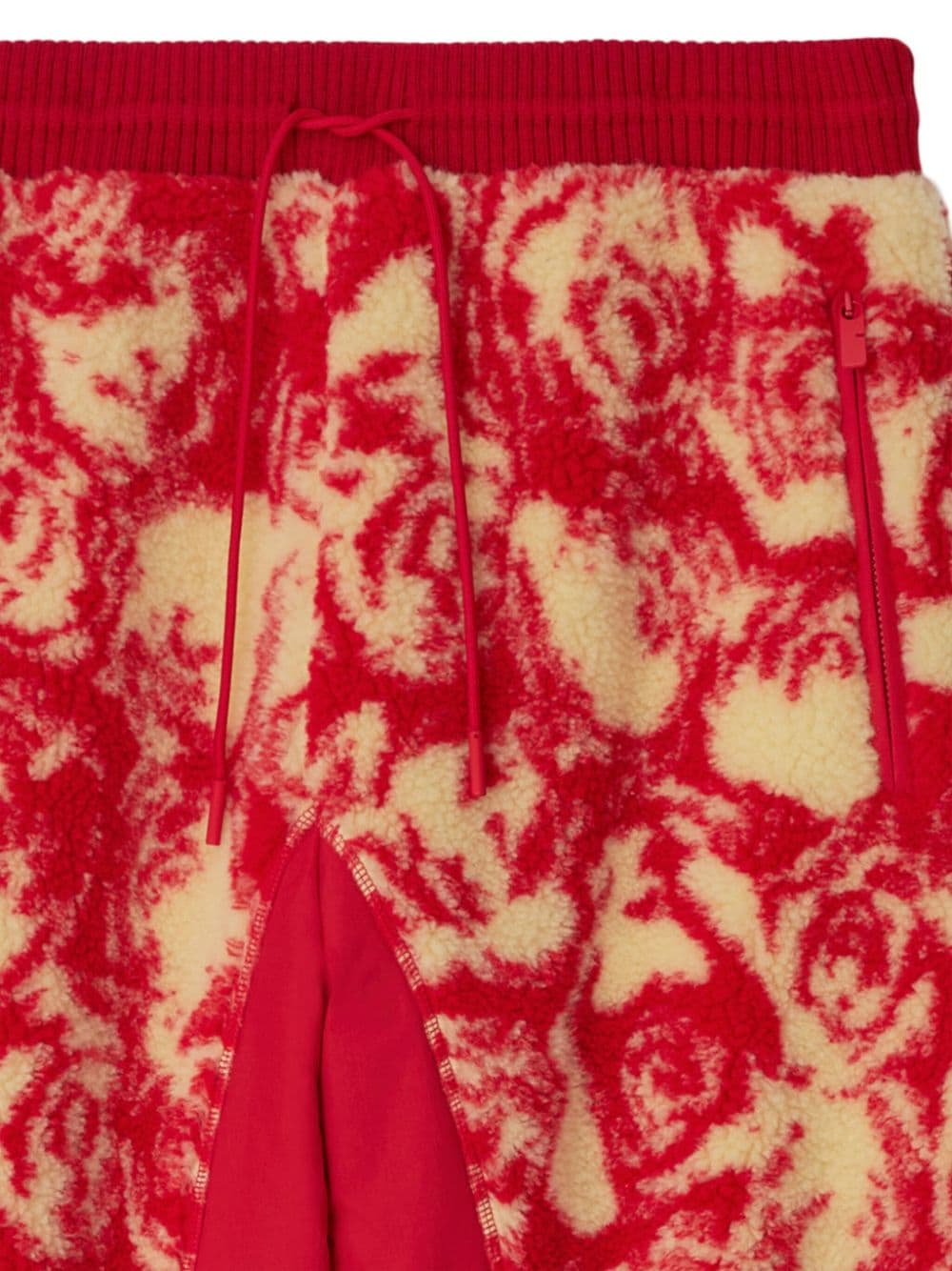Burberry patterned intarsia-knit fleece trousers - Rood