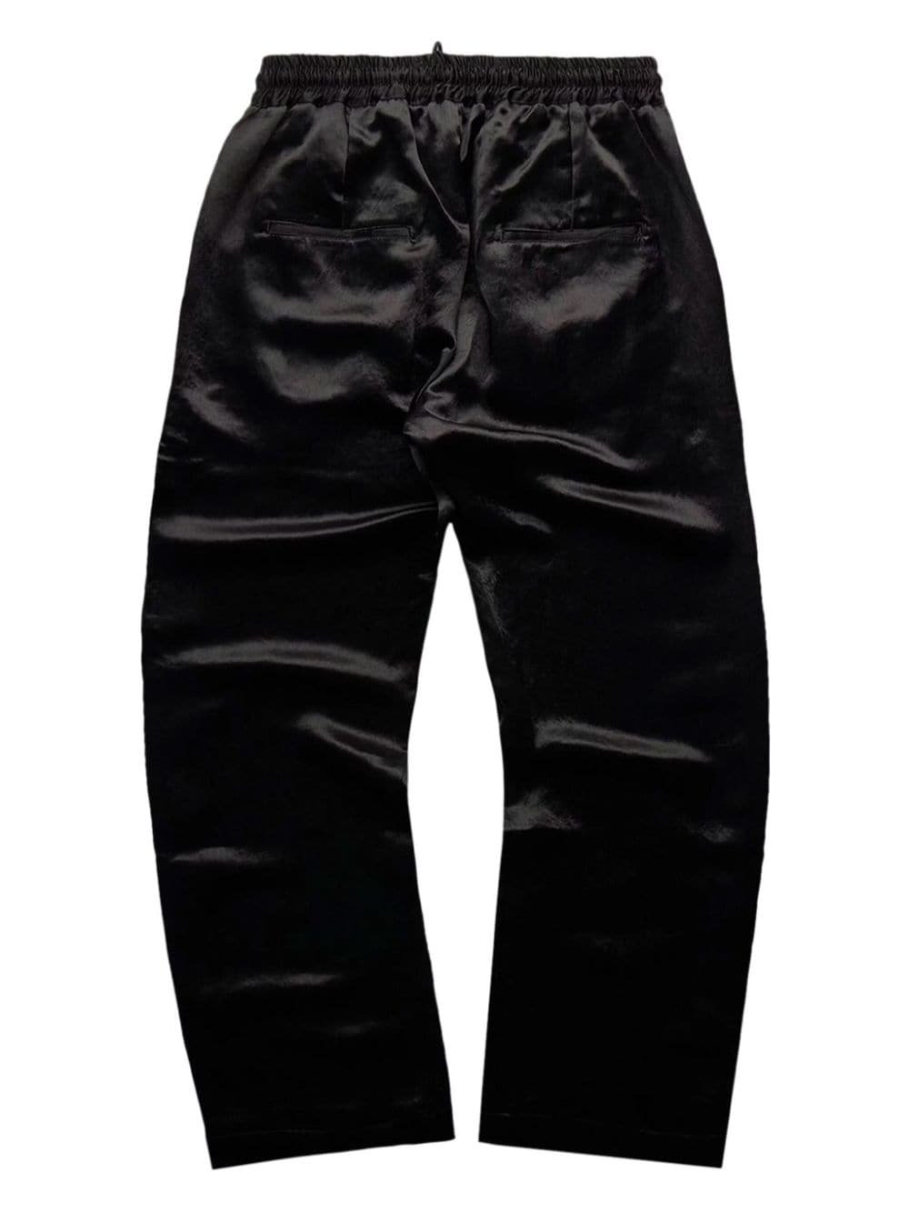 Song For The Mute floral-appliqué satin track pants - Zwart