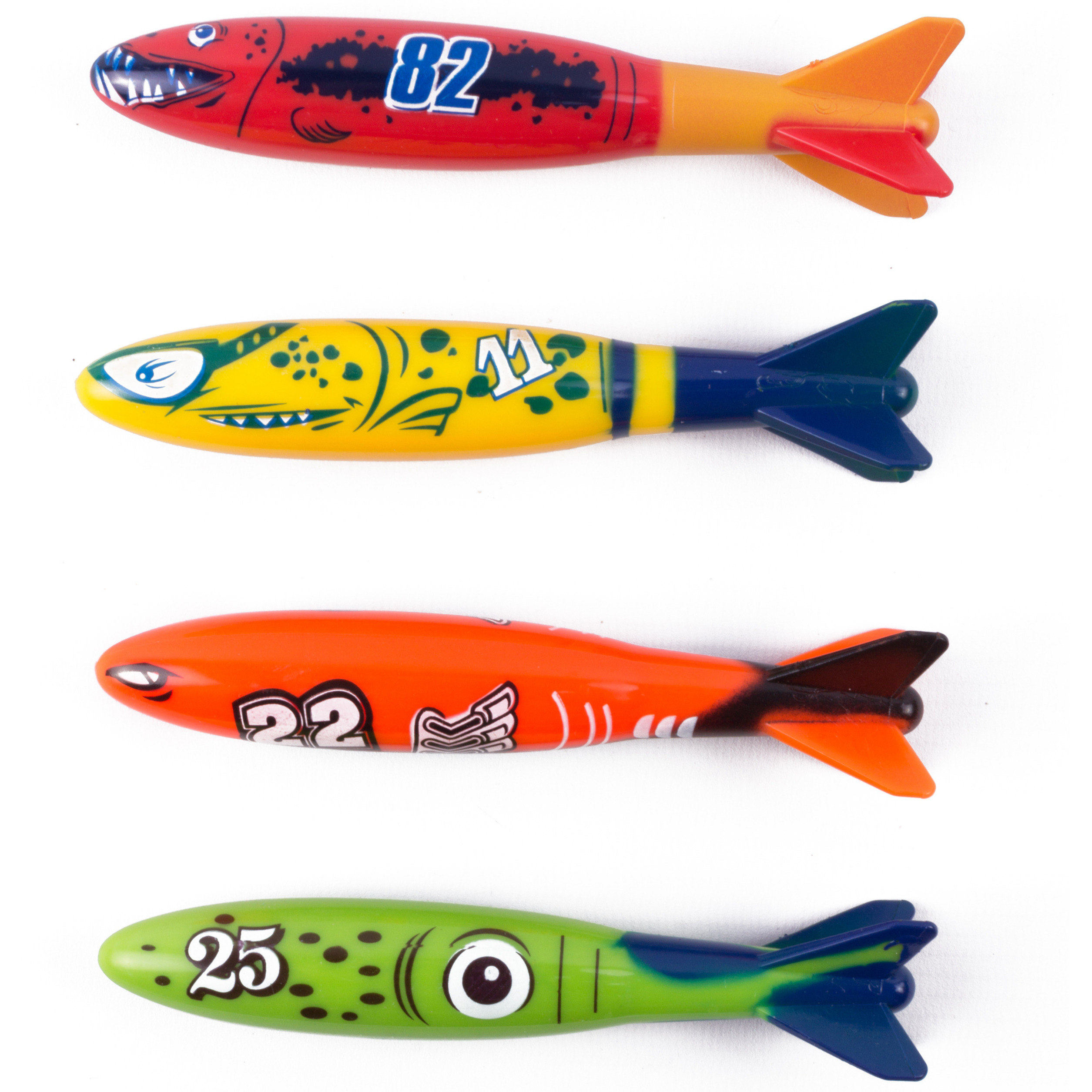 Benson Duikspeelgoed torpedos - 4-delig - gekleurd - kunststof -