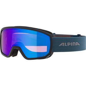 Alpina Scarabeo S Skibrille Mirror 881 black/dirtblue matt, Scheibe: Q-Lite blue S2))