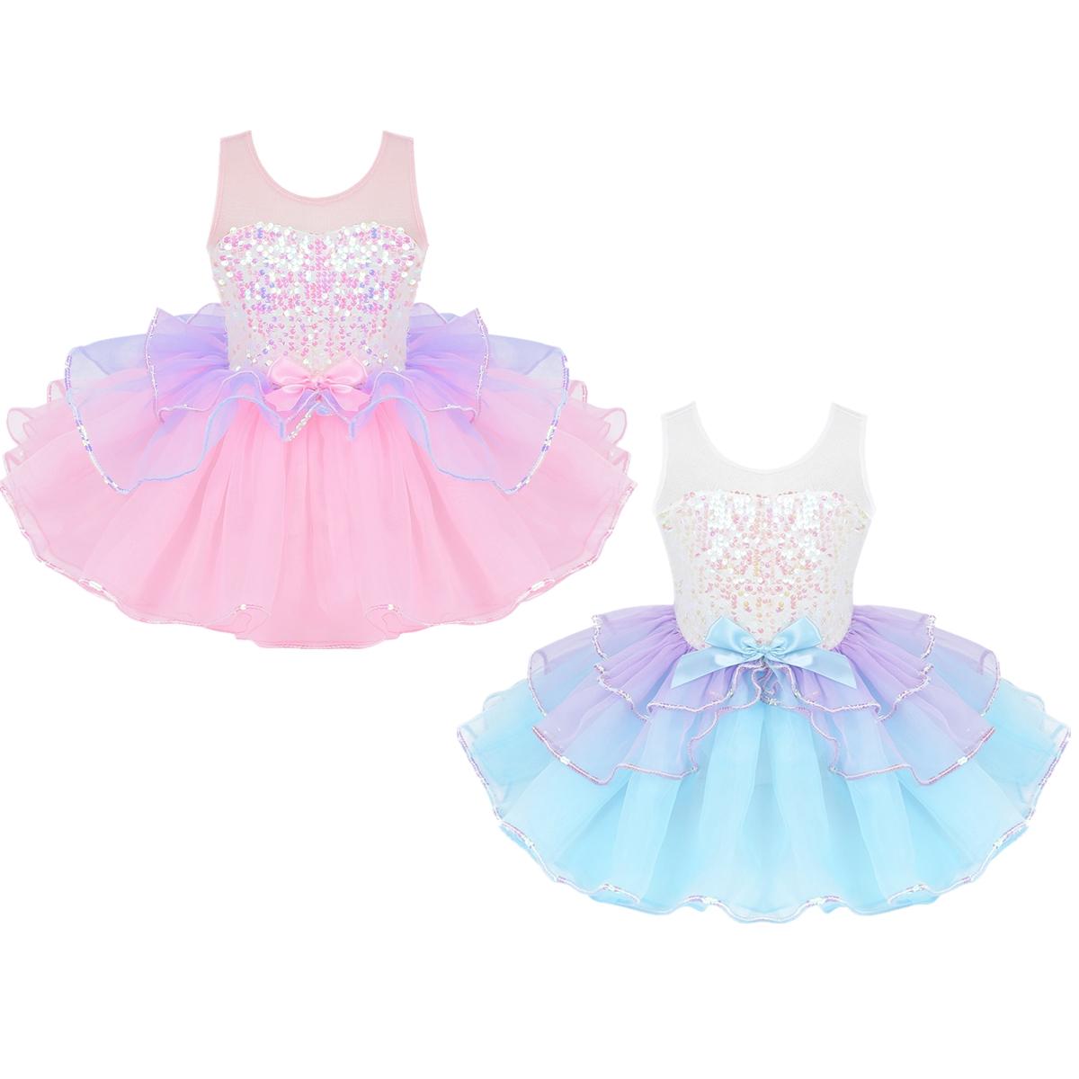 Sywiyi Kids Girl Ballet Dance Dress Ballerina Swan Costume Leotard Tutu Skirt Dancewear