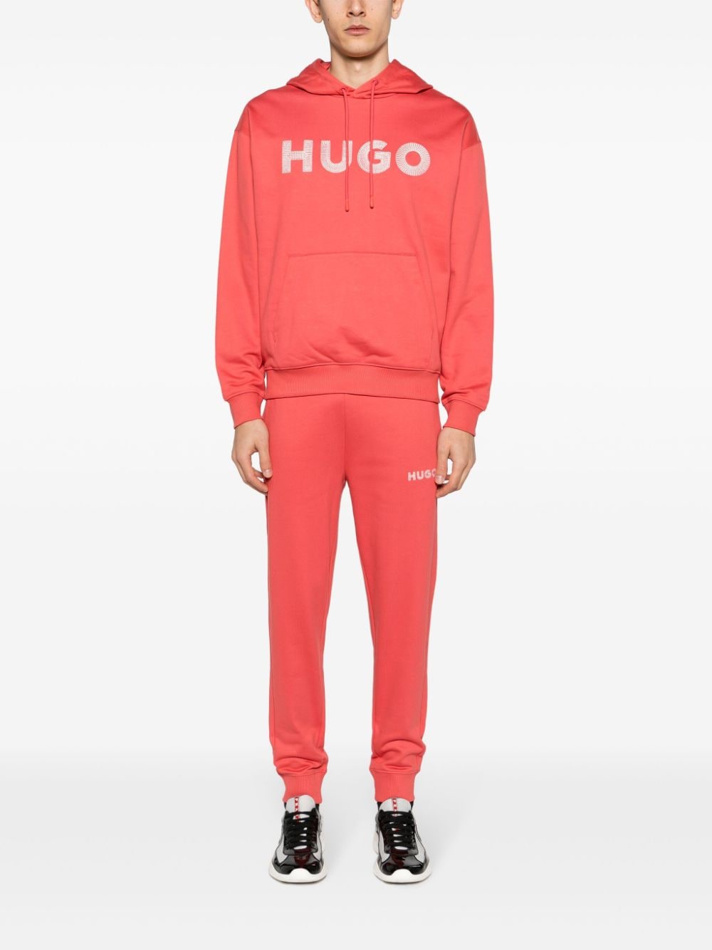 HUGO Trainingsbroek met geborduurd logo - Rood