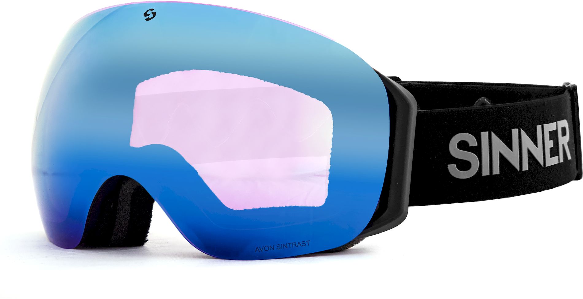 Sinner Avon skibril - Mat Zwart - Blauwe + Oranje lens