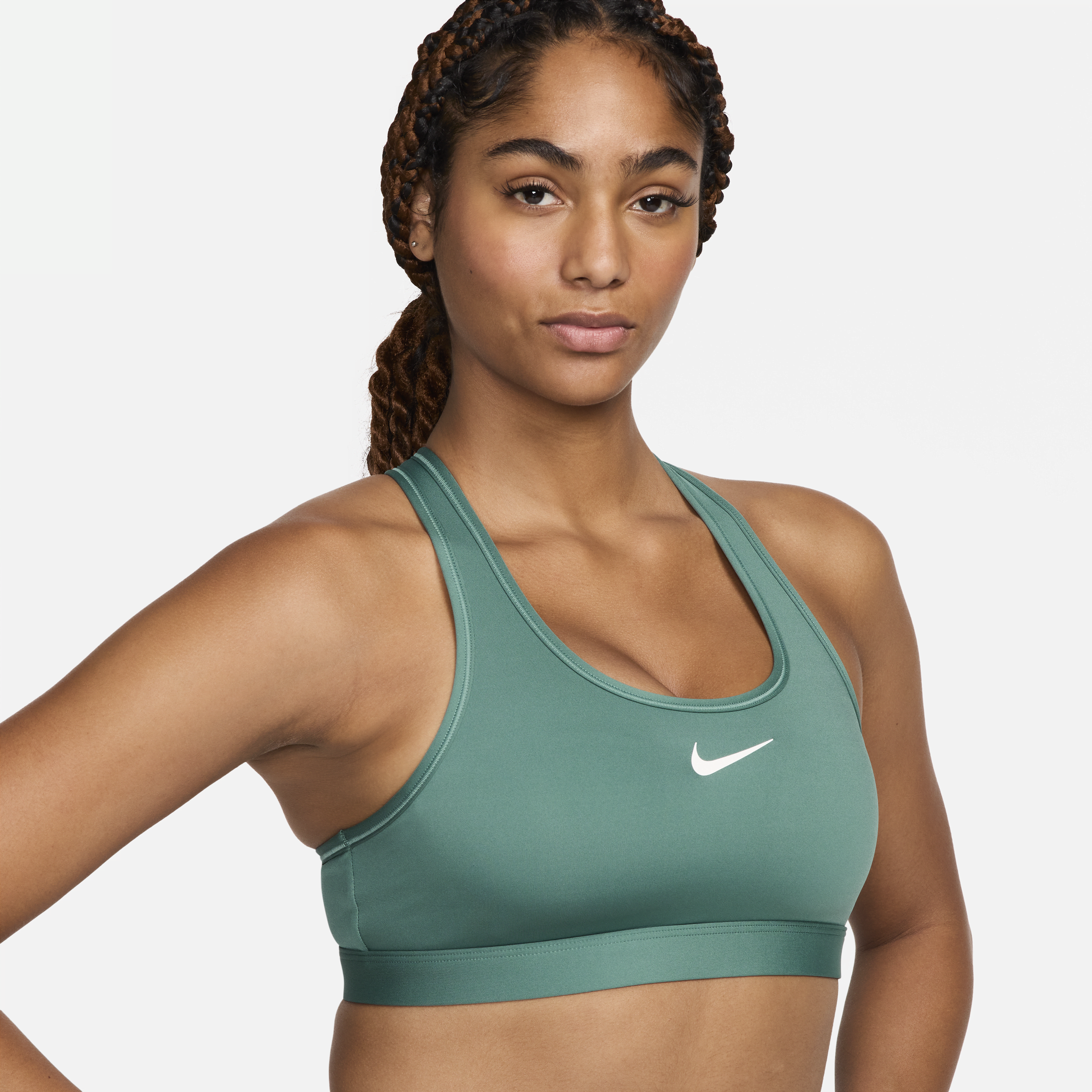 Nike Swoosh Medium Support padded sport-bh - Groen