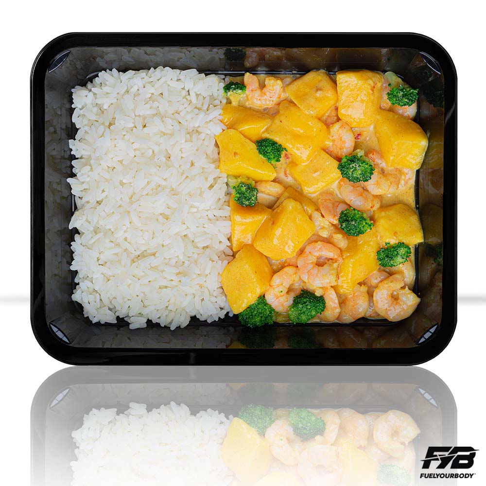 Fuelyourbody Kant en klare maaltijden - Halal -  - Rijst - Mango Curry Shrimp - 