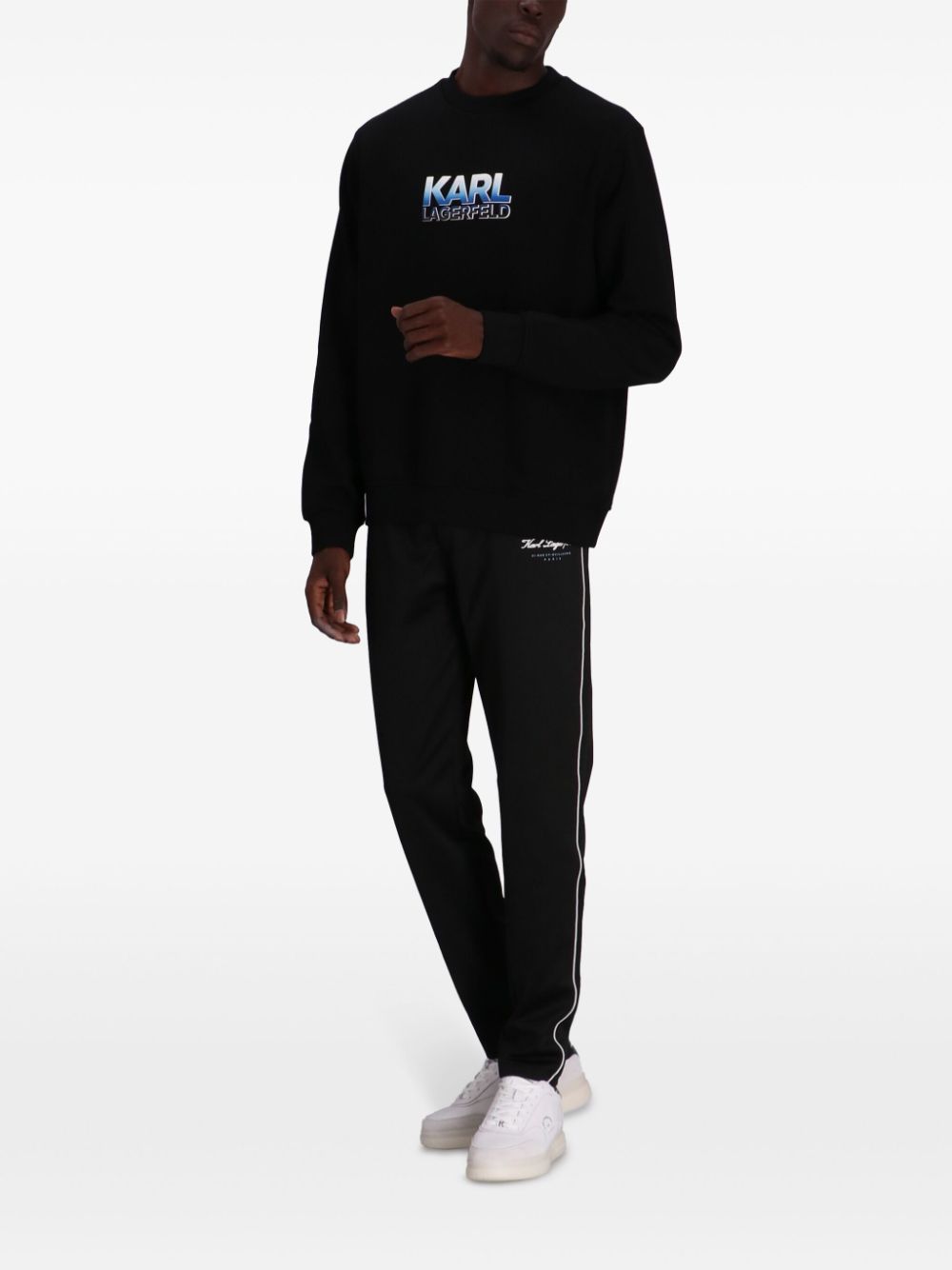 Karl Lagerfeld logo-embroidered drawstring-waist track pants - Zwart