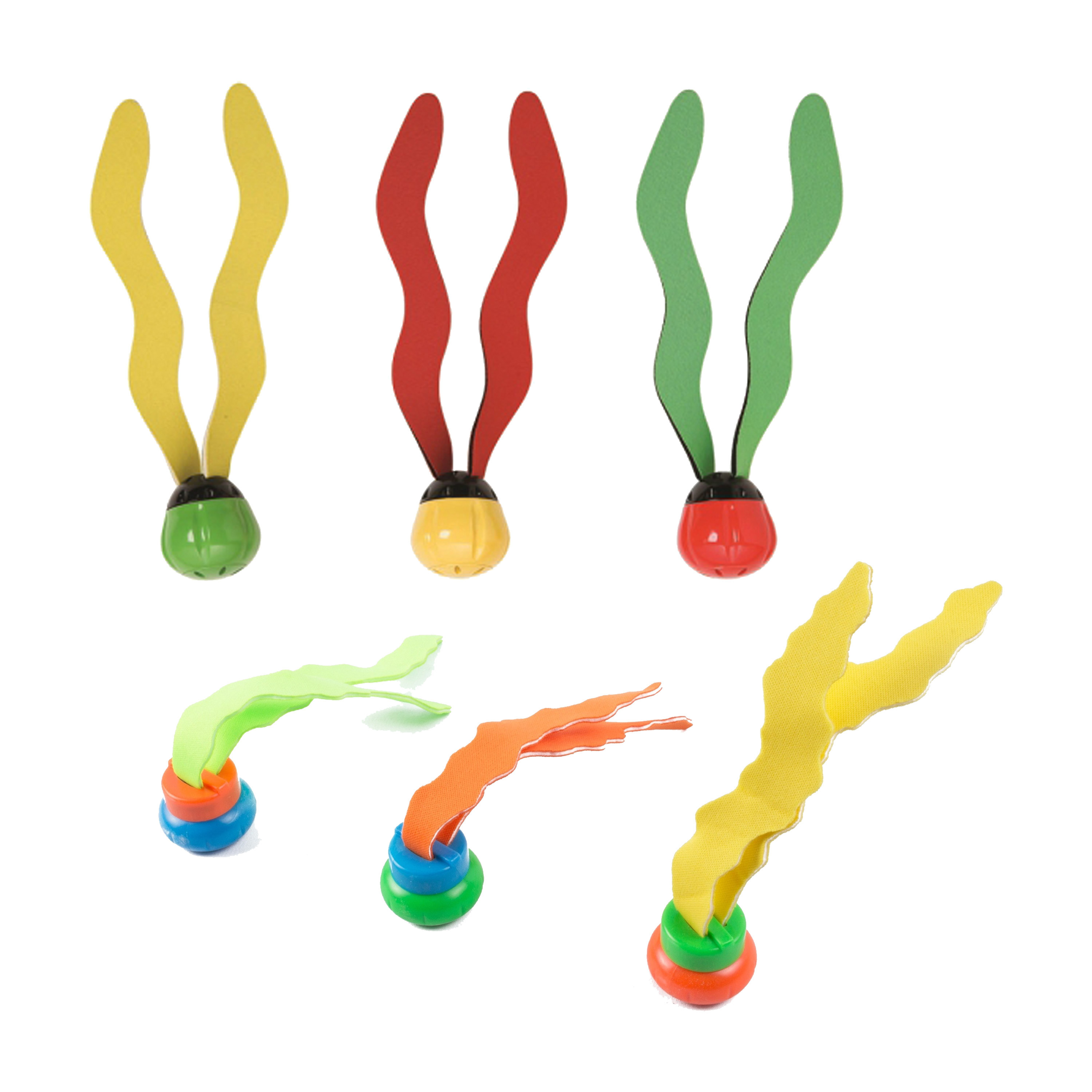 Merkloos Duikspeelgoed set - zeewier - 6 stuks - gekleurd - zwembad speelgoed -