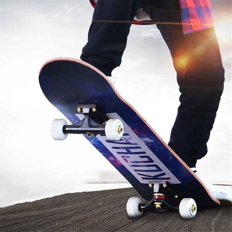 Reeqhx Geavanceerde vierwielige skateboard dubbele rocker skate board voor beginners