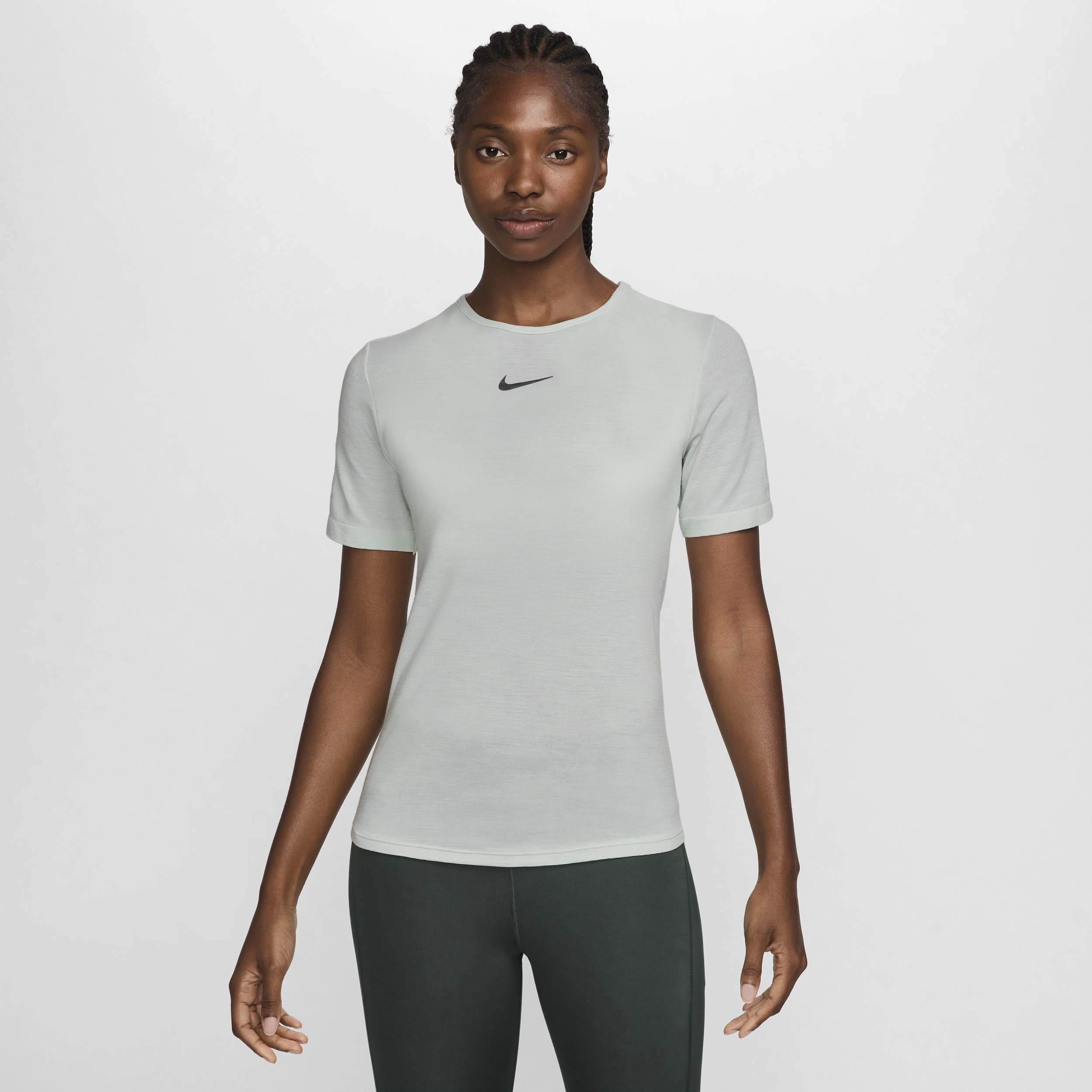 Nike Swift Wool Dri-FIT hardlooptop met korte mouwen voor dames - Groen