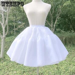 WTEMPO Bustle Lolita Short Bustle Daily Boneless Skirt Cosplay Soft Gauze Petticoat White Boneless Skirt Brace