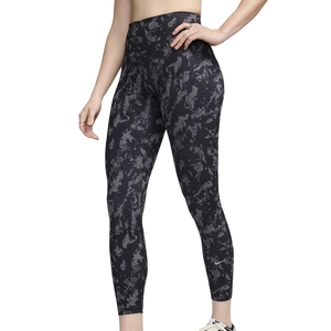 NIKE One High-Waist Printed 7/8-Leggings Damen 010 - black/black