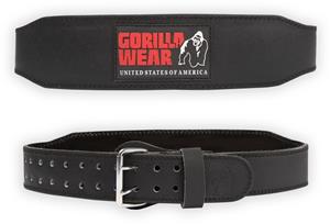 Gorilla Wear 4 Inch Padded Leren Lifting Belt - Zwart/Rood/M