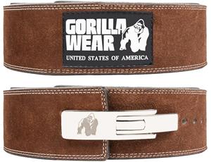 Gorilla Wear 4 Inch Leren Lever Lifting Belt - Bruin/XL