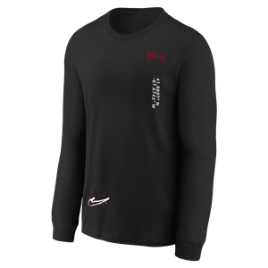 Nike Chicago Bulls Courtside Max90  NBA-shirt met lange mouwen voor jongens - Zwart