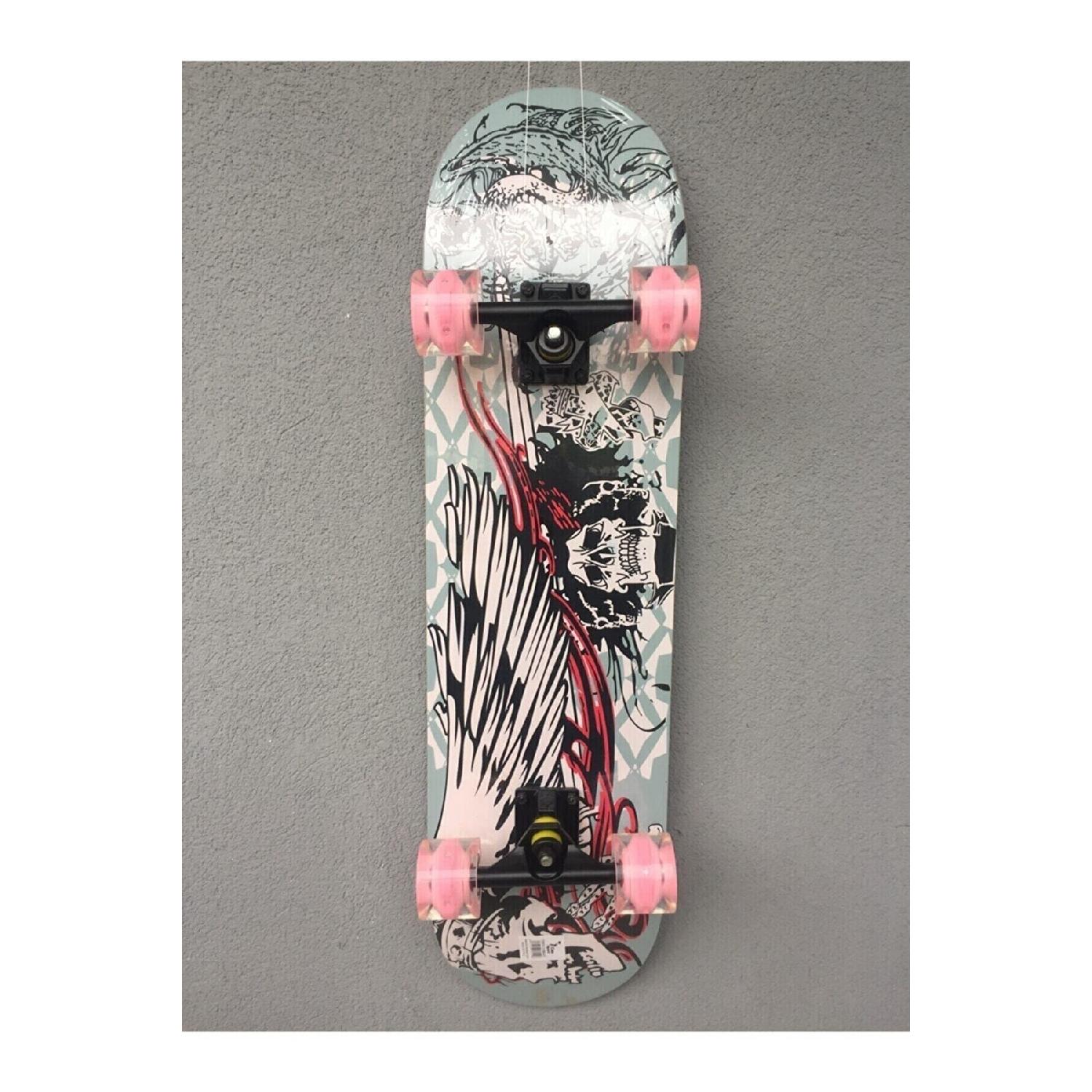 Palmiye istanbul Sport Professioneel geschuurde siliconen wielen Led licht skateboard 80 cm Roze schedel gemengd patroon met tas