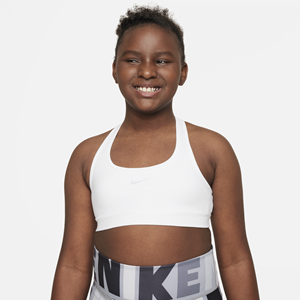 Nike Swoosh Sport-bh voor meisjes (ruimere maten) - Wit