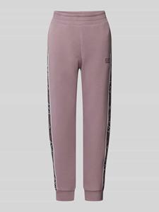 EA7 Emporio Armani Tapered fit sweatpants met labelstrepen