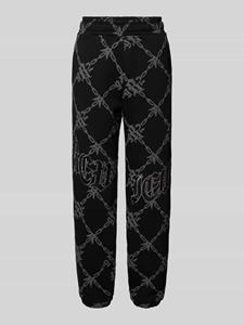 Review Sweatpants met labeldetail