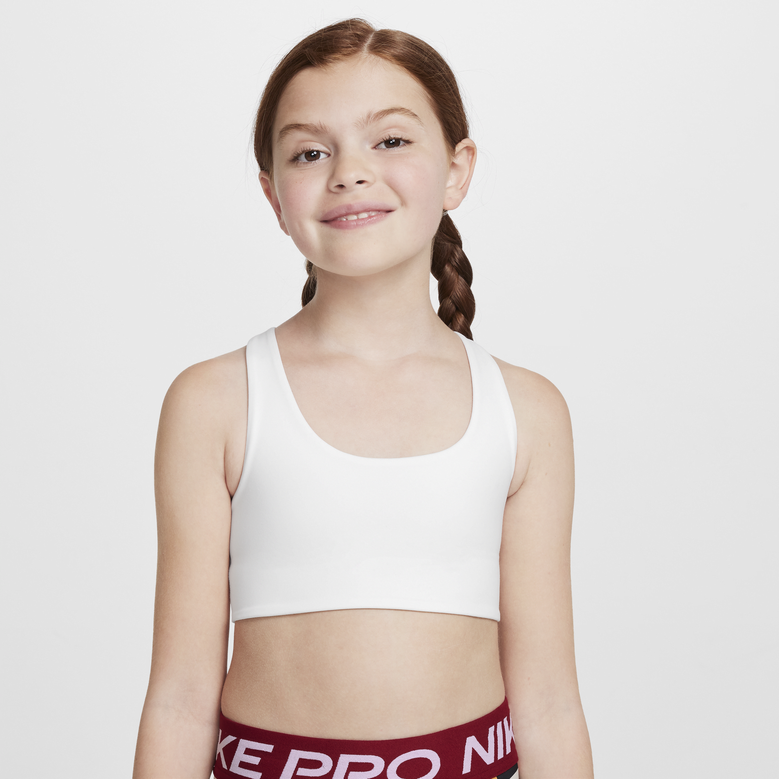 Nike One lange sport-bh voor meisjes - Wit