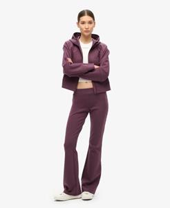 Superdry Vrouwen Sport Tech Joggingbroek met Lage Taille en Wijde Pijpen Paars