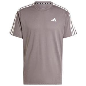 Adidas  Own The Run 3-Stripes Tee - Hardloopshirt, bruin