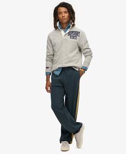 Superdry Mannen Essential Joggingbroek met Rechte Pijpen en Logo Blauw