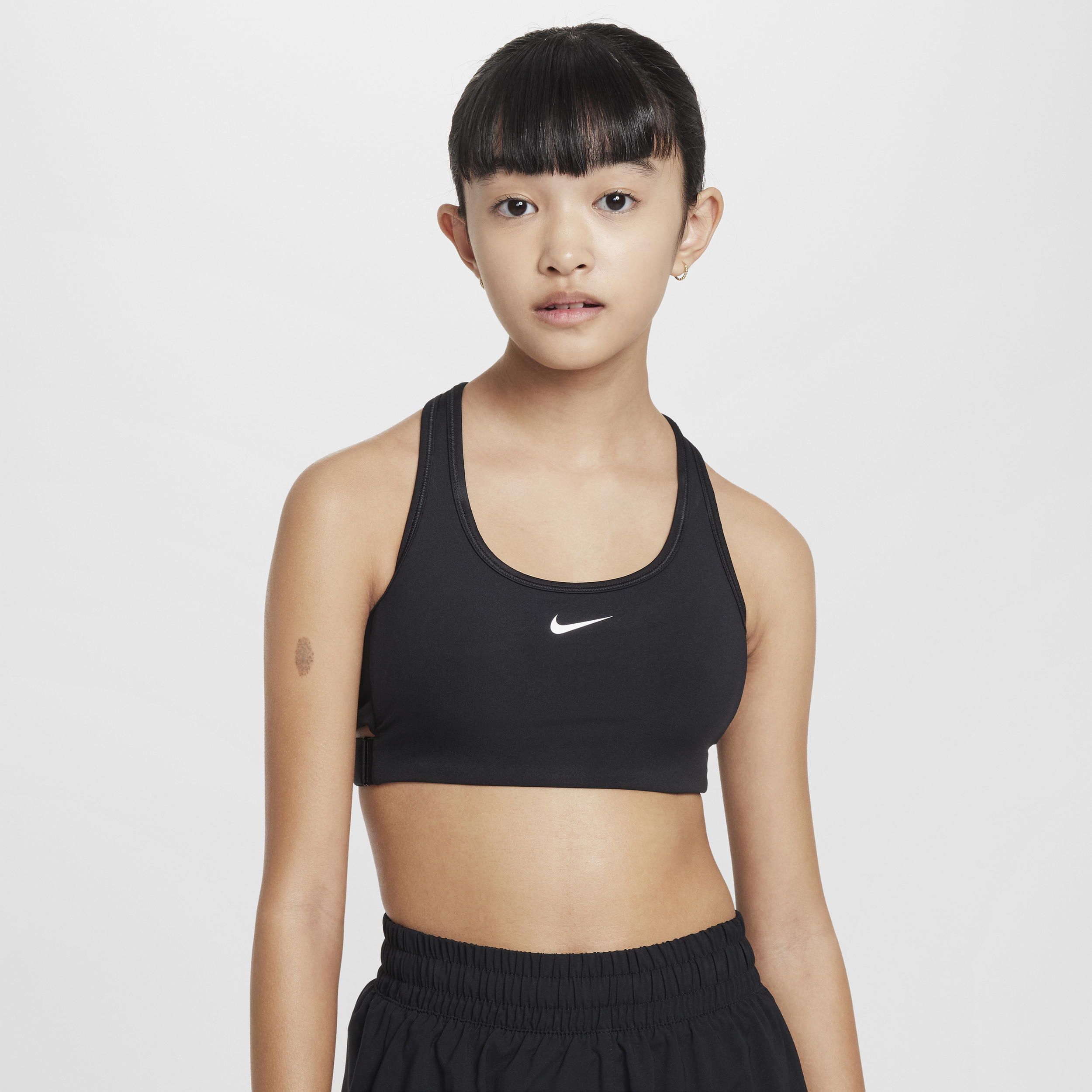 Nike Swoosh EasyOn sport-bh voor meisjes - Zwart