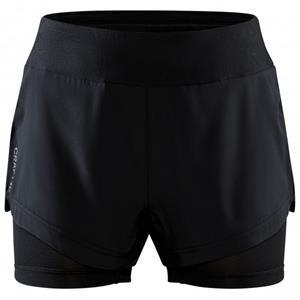 Craft  Women's Advanced Essence 2-in-1 Shorts - Hardloopshort, zwart