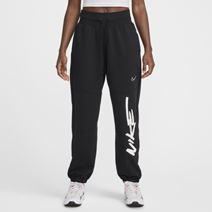 Nike Sportswear Breaking oversized damesbroek van sweatstof met halfhoge taille - Zwart